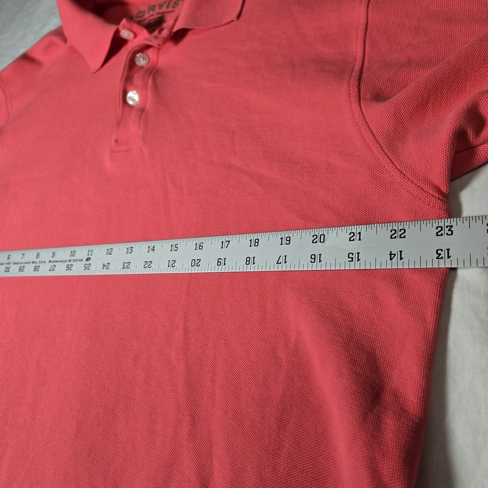 Orvis Golf Polo Shirt Short Sleeve Men's Large‎ Coral  Heavy Cotton - Picture 6 of 10